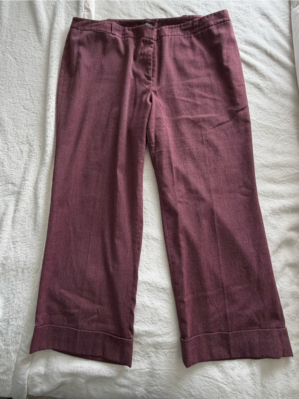 Lane Bryant Wide-Leg Pants in Burgundy with Cuffs